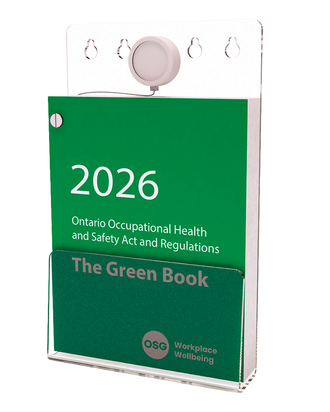 OSG OHSA Green Book in a plastic holder