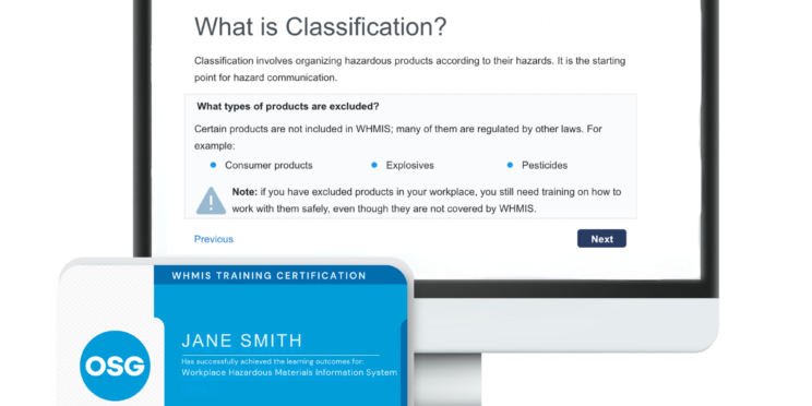 WHMIS certification from OSG