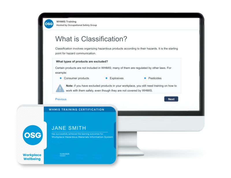 WHMIS certification from OSG